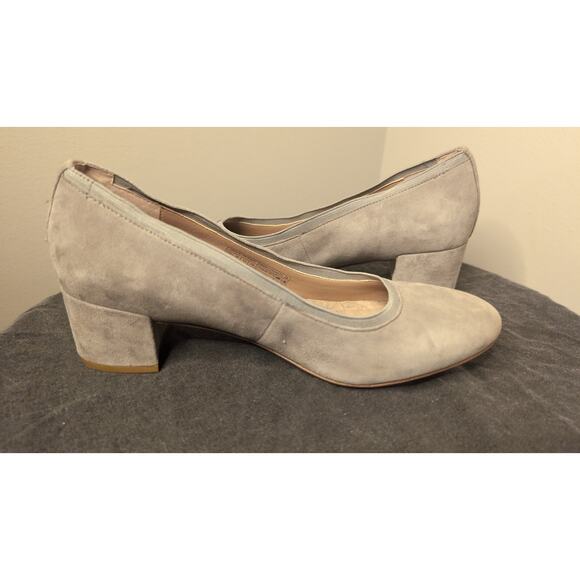 Vionic Natalie block heel gray suede pumps 10 wide - Picture 8 of 9